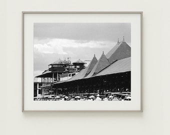 Saratoga Race Track Photo: Black & White Film Print (Digital Download)