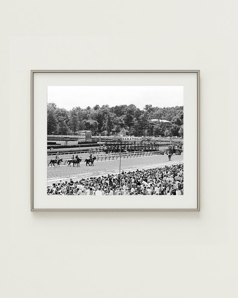 Saratoga Race Horse Photo Print Black White Film 8x10 Etsy