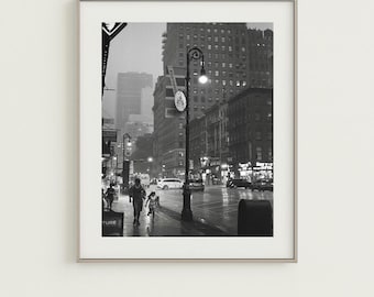 Rainy Evening in NYC: Garment District Retro Film Photo Print (8x10)