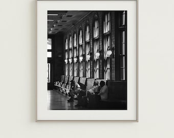 駅の写真：ボルチモア・ペン駅の白黒フィルム（デジタルダウンロード）