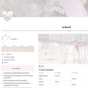ꔫ SOFTETTE COQUETTE: notion school planner ꔫ