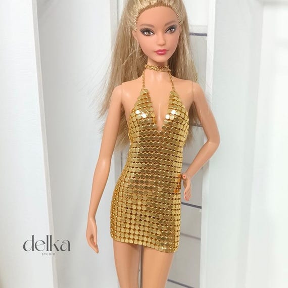 barbie doll mini dress Fashion Doll Barbie Doll Short Dress 54 Barbie Short Gowns Ideas Sequin Doll Dress, Beautiful Doll