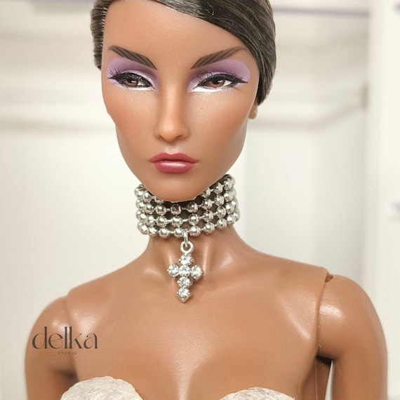 12 Inch Ball Choker With Cross for Fashion Royalty Dolls, 1:6