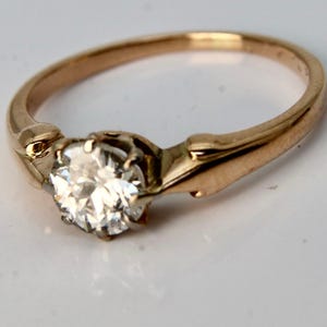1900 Antique Ring with solitaire 0.80Ct Old European Cut natural Diamond G/VVS1 Engagement rare gift, anniversary, Valentin's