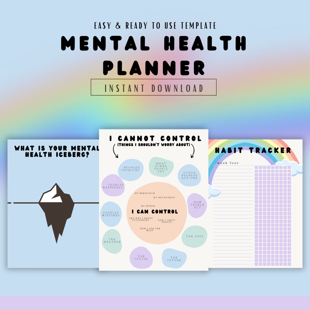 Mental Health Digital Journal Digital Planner Instant PDF Download ...