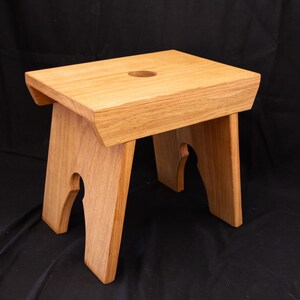 Oak Foot Stool: Handmade Wooden Seat for Kids