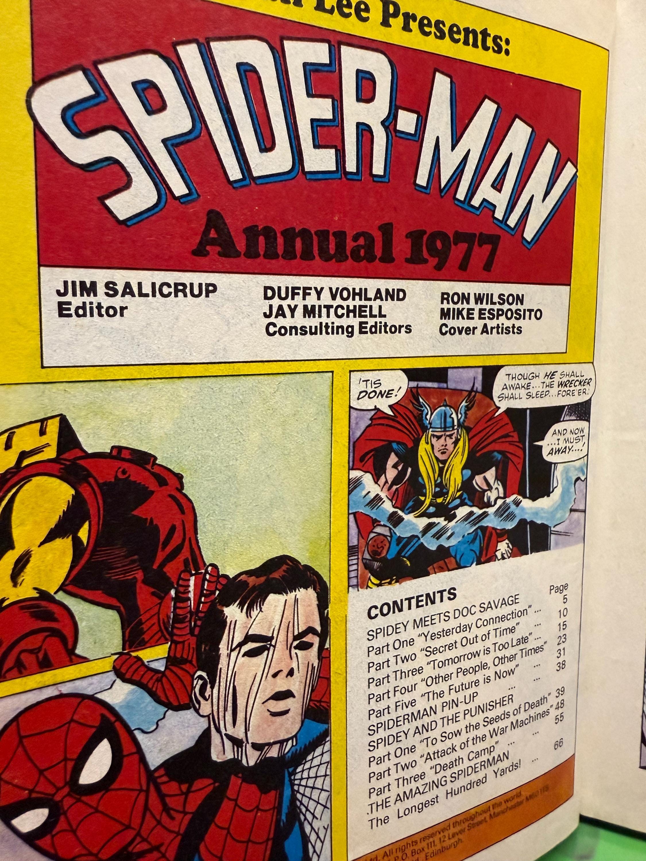 1977年スパイダーマン年鑑。状態良好。マーベルコミック。 - Etsy 日本