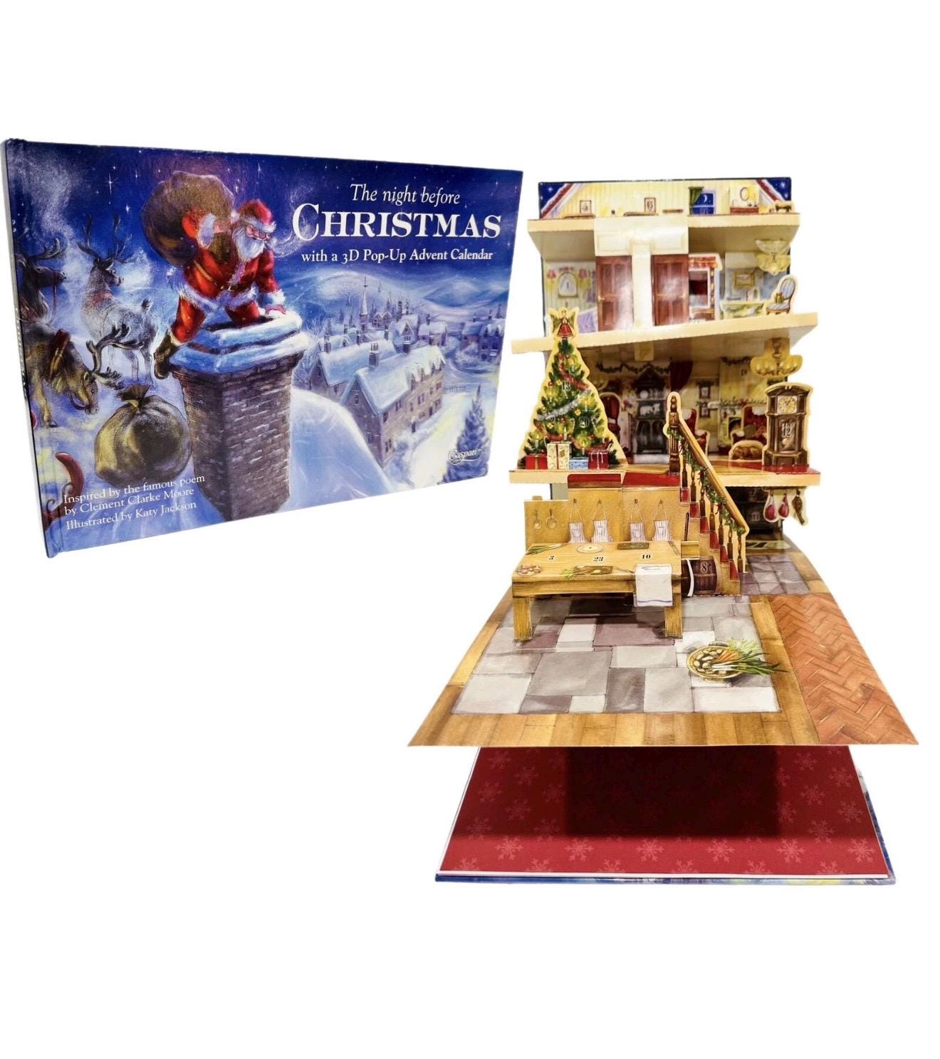 Caspari 2011 Night Before Christmas Book W/3D Pop Up Adventure Calendar