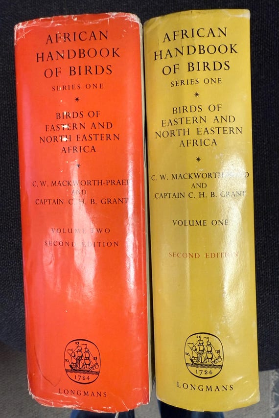 東アフリカと北東アフリカの鳥類 2 巻セット。1957 年と 1960 年。収集