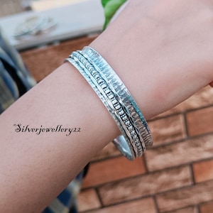 Hammered Boho  Bangle, 925 Sterling Silver Bangle, Spinner Bangle, Latest Bangle, Designer Gift Bangle, Handmade Bangle, Gift able Bangle.