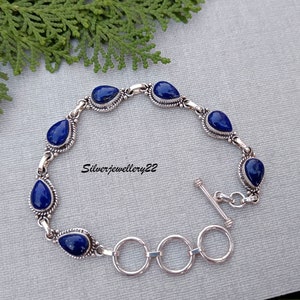 Lapis Lazuli Bracelet, 925 Sterling Silver, Women Bracelet, Beautiful Bracelet, Gift For Love, Gift For Her, Purpose Gift, Designer Bracelet