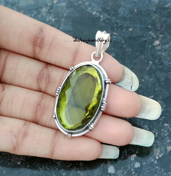 Peridot Pendant 925 Sterling Silver Pendant Silver Necklace Pendant Necklace Necklace for Women Peridot Necklace Gift for Her Jewelry Etsy