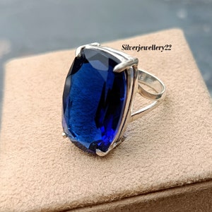 Pure Iolite Ring, Silver Band Ring, 925 Sterling Silver, Handmade Ring, Gemstone Ring, Quartz Ring, Women Ring, Anniversary Ring.