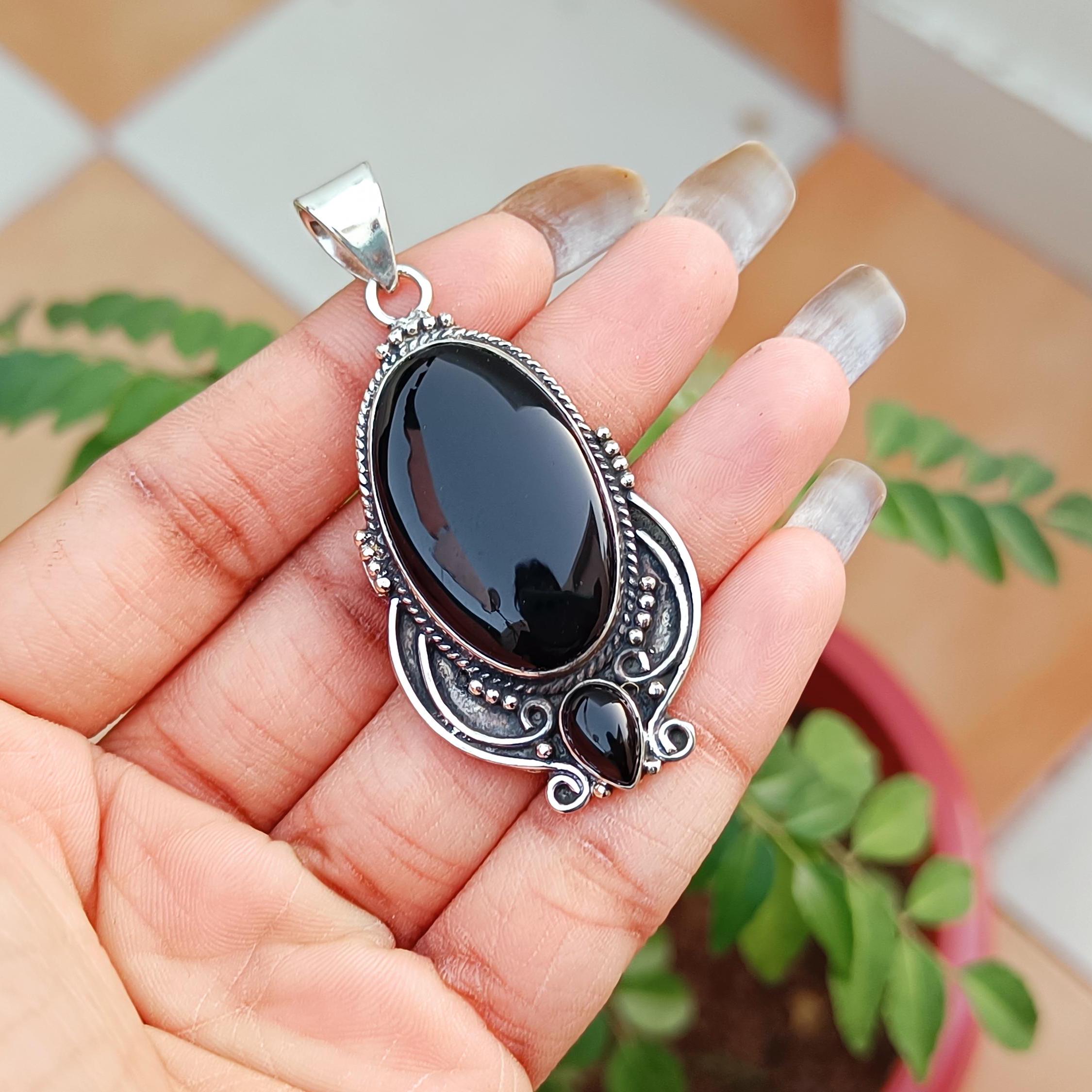 Agate Gemme 925 Collier Plaqué Argent Handmade Bijoux Cadeau 22 Gms N