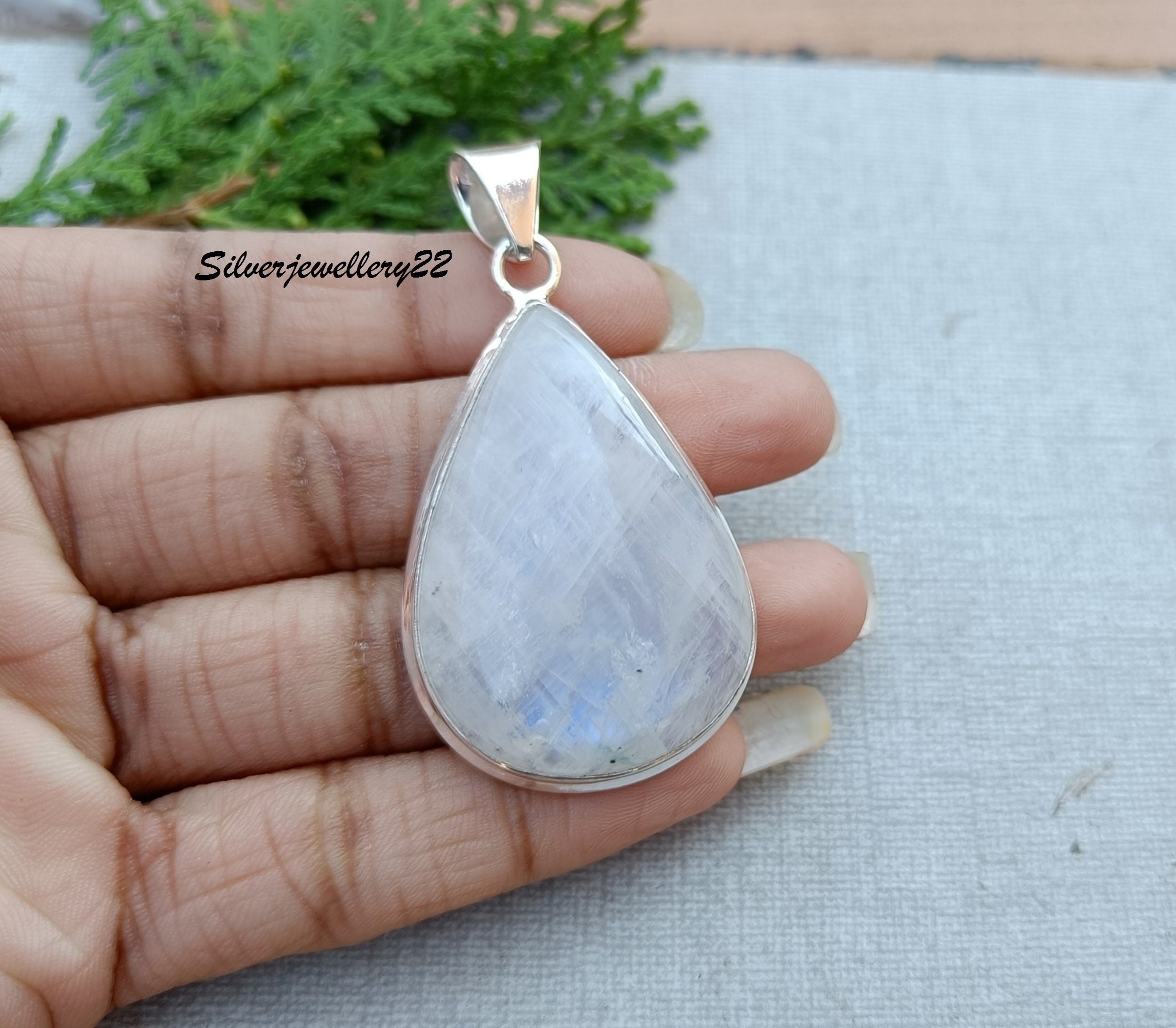 Vintage Sterling Moonstone Necklace - Etsy