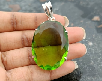 Handmade Peridot Pendant: 925 Sterling Silver Gemstone