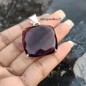 Amethyst Pendant,925 Sterling Silver Pendant ,Necklace, Amethyst Gemstone, Pendant Jewelry, Handmade Pendant ,Amethyst Jewelry, Gift For Her