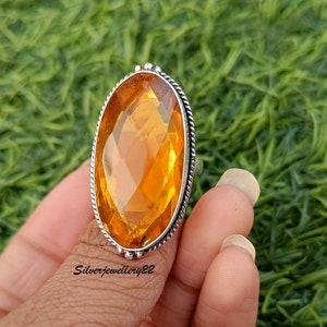Citrine Ring, 925 Sterling Silver Ring, Handmade Ring, Women Ring, Gift for Her, Designer Ring, Lovely Ring, Citrine Jewelry, Unique Ring