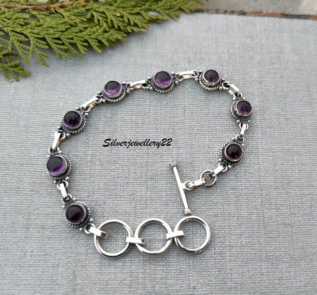 Elaina Braided Friendship Bracelet Silver in Purple Amethyst main image 1