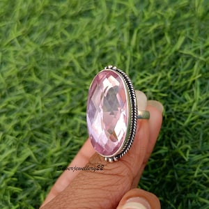 Pink Opal Ring, 925 Silver Ring, Women Ring, Gift for Her, Wedding Ring, Designer Ring, Lovely Ring,  Band Ring,  Boho Ring, Jewelry Ring