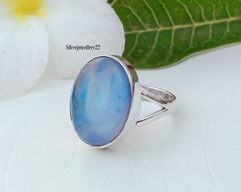 Handmade Opal Ring: 925 Sterling Silver Band, Gemstone Jewelry