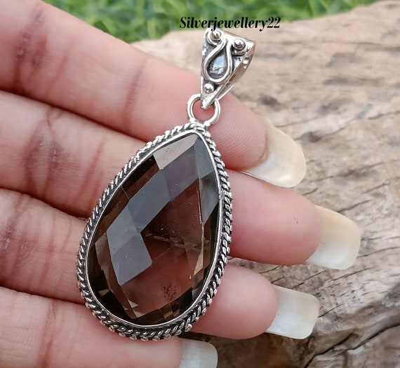 Pendentif En Argent 925 Et Quartz Fumé - Réf. P-AR-35 - Neuf Avec Étiquettes