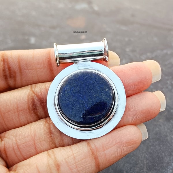 Natural Lapis Lazuli Pendant, Gemstone Pendant, 925 Sterling Silver, Handmade Pendant, Women Pendant, Wedding Pendant, Attractive Pendant.