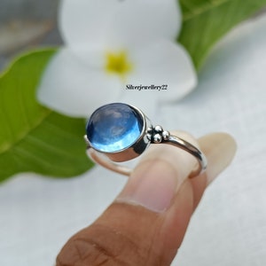 Handmade Iolite Ring: 925 Sterling Silver Gemstone Band