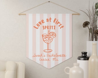 Aperol Spritz Bachelorette Wimpel Banner, Liefde bij de eerste Spritz Bachelorette Decoratie, Liefde bij de eerste Spritz Bachelorette Party Banner