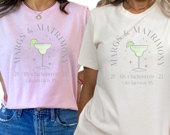 Custom Margs & Matrimony Minimalist Bachelorette Tshirt | Final Fiesta Bachelorette Tshirt | Bridal Party Fiesta