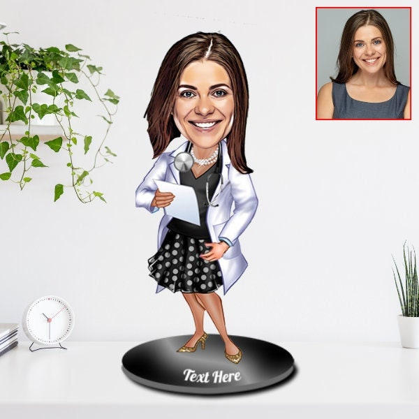 Personalized Female Doctor Caricature Trinket, Female Doctor Gift, Custom Doctor Office Gifts, Medical Gift, Doctor Graduation Gifts for Her