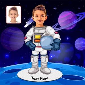 Baratija de caricatura de astronauta personalizada, retrato de niños personalizado, regalo de astronauta para niños, regalos en miniatura, regalos de estatuilla, regalo de cumpleaños