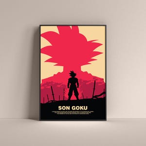 Goku Dragon Ball Z Anime Poster: Minimalist Wall Art Anime Gifts