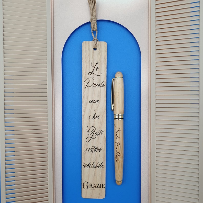 Personalized Wooden Bookmark, Personalized Pen, Friend Gift, Ballpoint ...