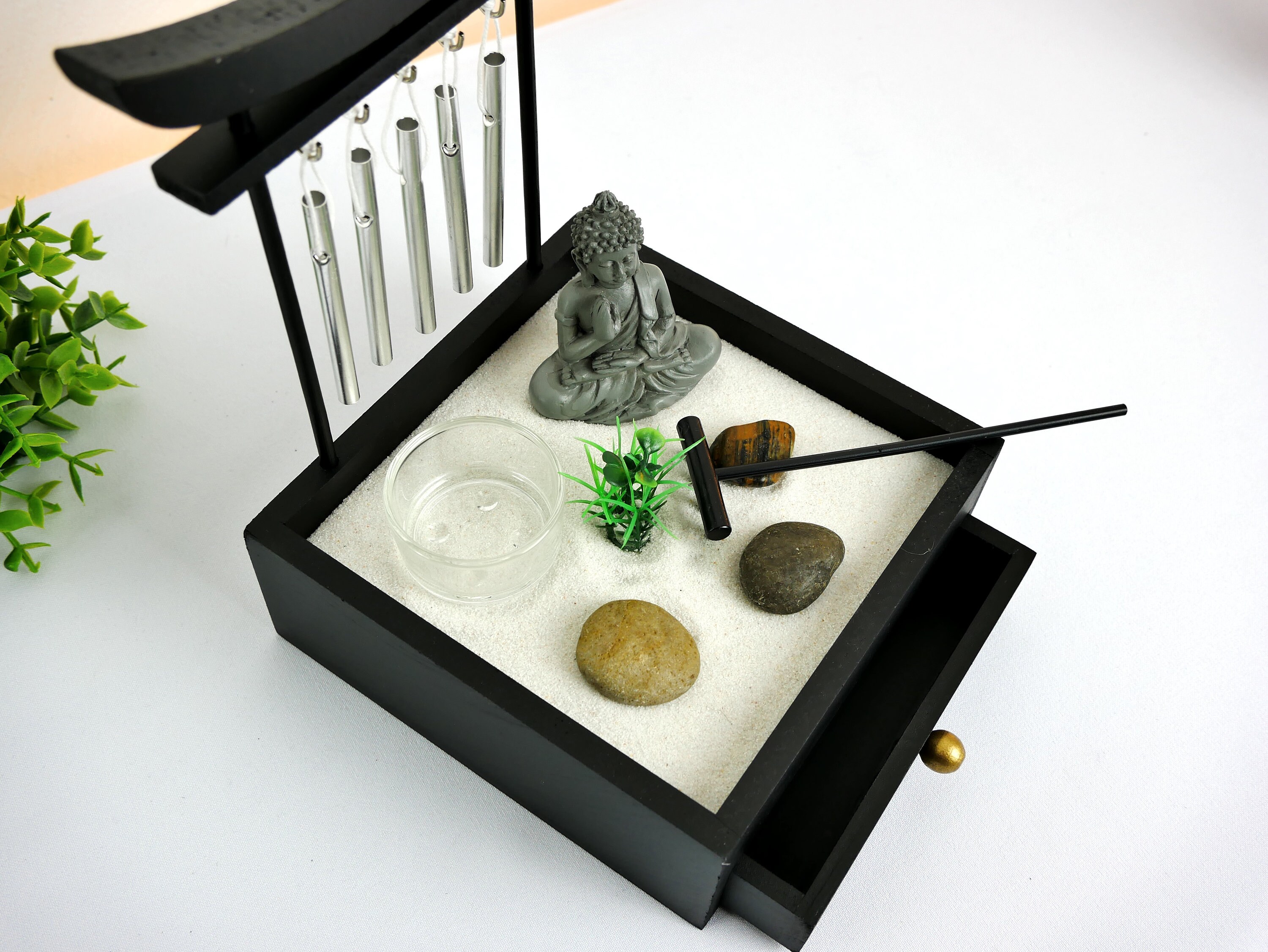 ZenGarten 15x15 mit Schublade Geschenkidee Dekoration Stylisch