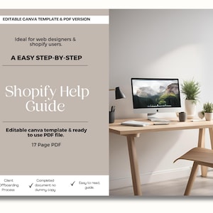 Step By Step Shopify Website Help Guide | Shopify website handover PDF | Shopify templates | Unbranded | For web designers + DIY designs