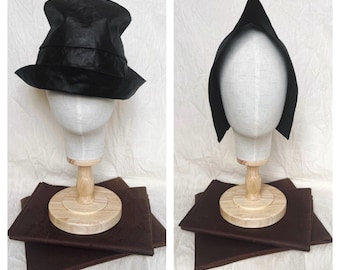 Sombrero de lluvia Frankenbonnet Transformer - Algodón encerado con hollín negro