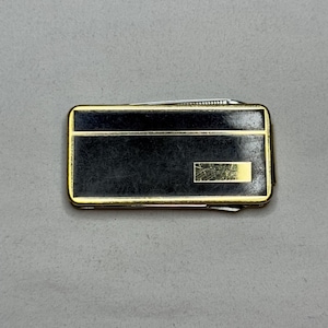 Vintage Colibri Gray Black Marble Swirl Stainless Steel Money Clip w/ Multi-Tool Pocket Knife File Scissors- CAN BE ENGRAVED
