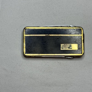 Vintage Colibri Gray Black Marble Swirl Stainless Steel Money Clip w/ Multi-Tool Pocket Knife File Scissors- CAN BE ENGRAVED