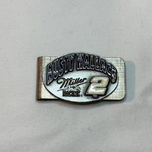 Vintage 1998 Rusty Wallace #2 Miller Racing Pure Pewter Money Clip