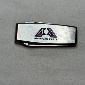 Vintage Barlow Stainless Steel Money Clip w/ Pocket Knife & File- American Parts