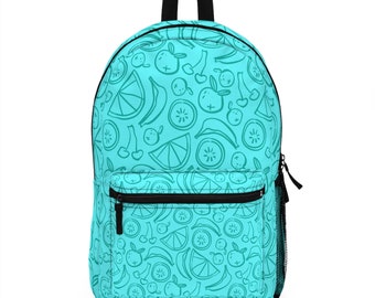 Cute Fruit Blue Backpack, Minimalist Gift Bag, Back To Shcool Backpack, Waterproof Travel Backpack, Gift For Her, Granddaugter Gift Bag