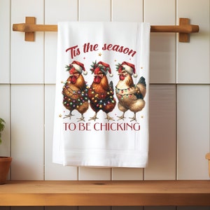 Huhn Weihnachten Geschirrtuch, Huhn Haushaltswaren, Huhn Geschenk, Küche Zubehör Geschenk, Geschenk für Landwirt, Huhn Liebhaber Weihnachtsgeschenk, Weihnachten Geschirrtuch