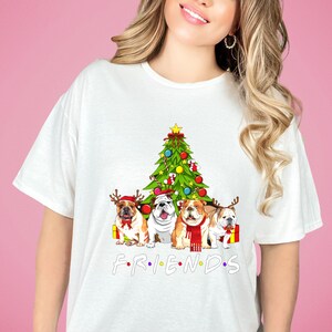 Christmas Bulldogs Classic Adult T-Shirt, Bulldog Mom Gift, Bullies, Bulldog Lover Tee, Gift For Her