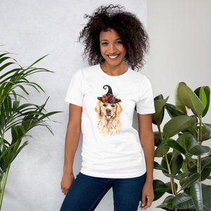 Golden Retriever Fall Tee, Halloween Shirt, Golden Retriever Mom Gift, Dog Lover T-shirt, Halloween Golden Retriever T-shirt, Unisex t-shirt