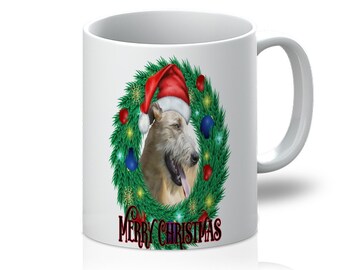 Ierse Wolfshond Kerst 11oz Mok, Merry Christmas Ierse Wolfshond Mok, Hondenliefhebber Cadeau, Vakantie Koffiekopje, Ierse Wolfshond Moeder Aanwezig