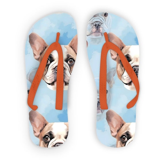 Bulldog Adult Flip Flops French Bulldog Lover Gift for Her French Bulldog Mom Bulldogs Dog Person Frenchie Beach Thongs Etsy