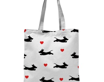 Leuke Dacshound Tote Bag, dacshound hondenliefhebber, strandtas, zwemtas, strandvibes, weiner, valentijnscadeau voor haar, teckelhondmoeder