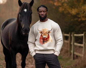 Sudadera unisex clásica de vaca de las tierras altas para adultos, camiseta de granjero, camiseta de vaquera, amor por las vacas de las tierras altas, regalo para ella, amantes de las vacas