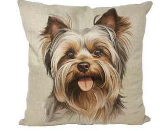 Funda de almohada con diseño de Yorkshire Terrier, perros Yorkshire Terrier, regalo para amantes de los Yorkshire Terrier, funda de cojín con diseño de Yorkshire Terrier, regalo para mamá de Yorkshire Terrier